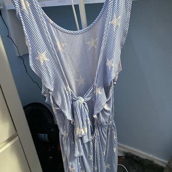 Blue and White Striped Star Romper - Picture 3 of 4